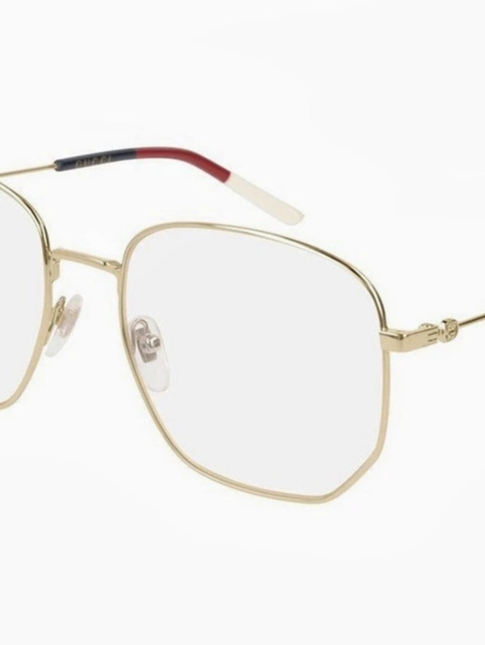 *NEW* Gucci GG0396O Eyeglasses GG0396O Gold & Red Metal Frame Glasses